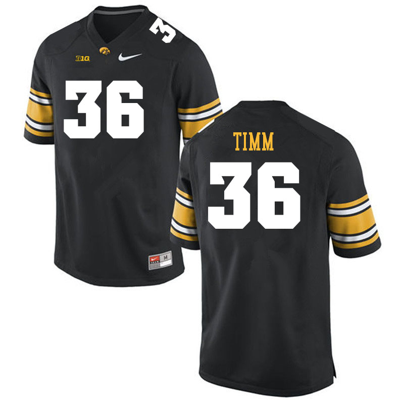 Men #36 Mike Timm Iowa Hawkeyes College Football Jerseys Sale-Black - Click Image to Close